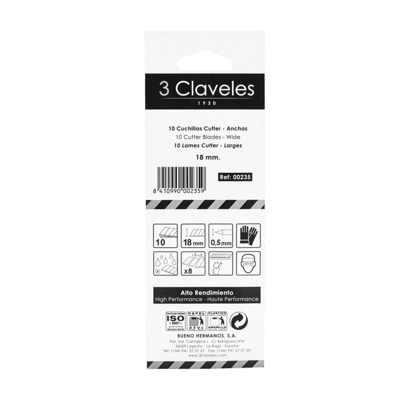 10 Lames 18mm.